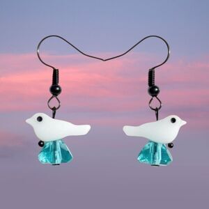 Indio Jewelry Unique Mother of Pearl Birds Flower Earrings #130